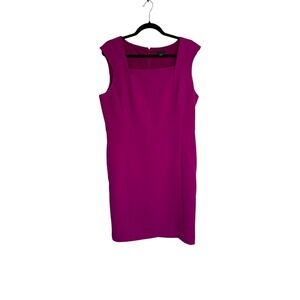 ANN TAYLOR FUCHSIA PINK PARTY SHEATH DRESS classic office Size 14‎
